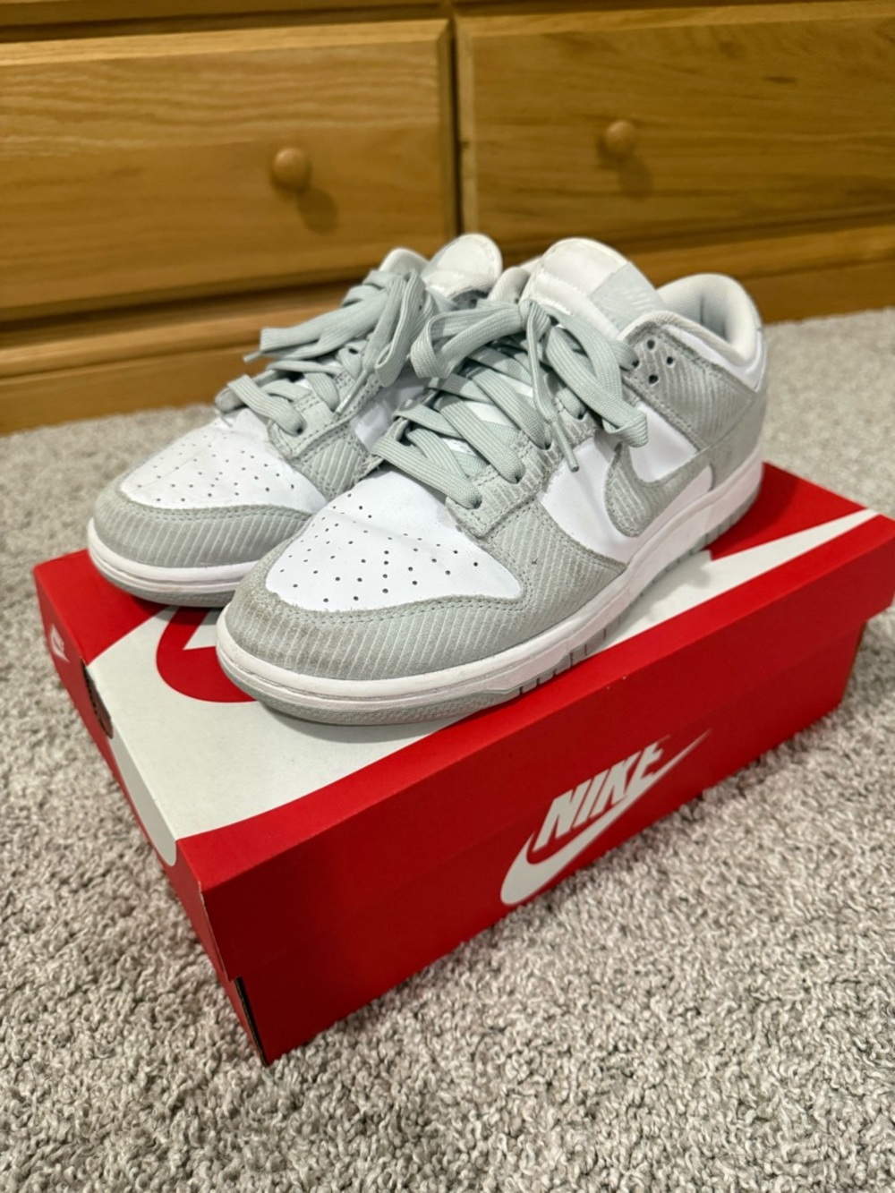Nike Women’s Low-Top Sneakers in Light Gray and White